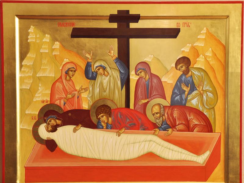 The meaning of the icon of the position in the tomb