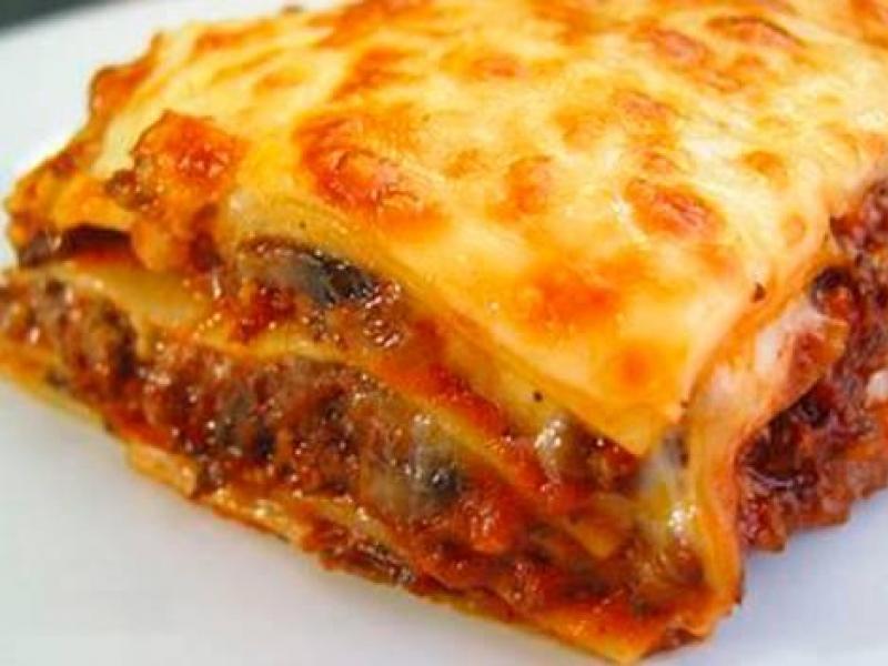Lavash lasagna with mushrooms and chicken